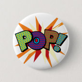 POP Leuke Kleurrijke Moderne Typografie Ronde Button 5,7 Cm (Voorkant)