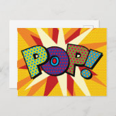 POP Leuke Retro Strip Pop Art Aankondigingskaart (Voorkant / Achterkant)