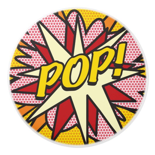 POP Leuke Retro Strip Pop Art Keramische Knop (Voorkant)
