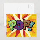POP Leuke Retro Stripboek Pop Art Aankondigingskaart (Voorkant / Achterkant)
