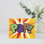POP Leuke Retro Stripboek Pop Art Aankondigingskaart (Staand voorkant)