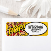 POP Leuke Retro Stripboek Pop Art Adres Etiket (Insitu)