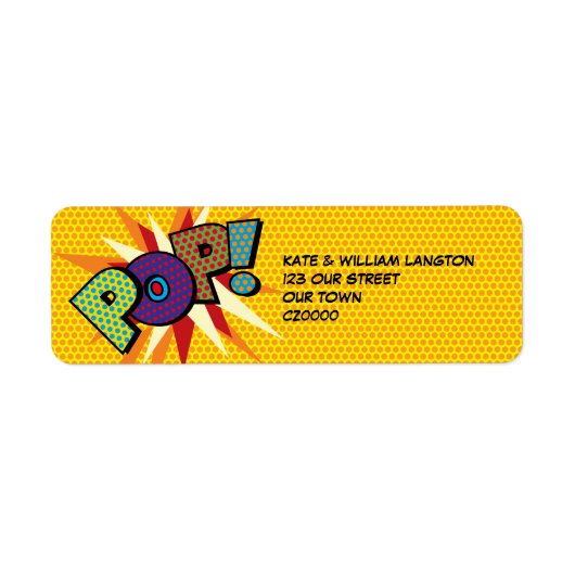 POP Leuke Retro Stripboek Pop Art Etiket (Voorkant)