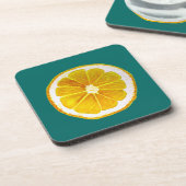 Pop lichtgele citroenwaterverf bier onderzetter (Linkerzijde)