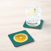 Pop lichtgele citroenwaterverf bier onderzetter (Rechterzijde)