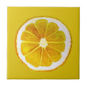Pop lichtgele citroenwaterverf tegeltje (Voorkant)
