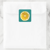 Pop lichtgele waterverf citroenvruchten vierkante sticker (Tas)