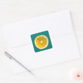 Pop lichtgele waterverf citroenvruchten vierkante sticker (Envelop)