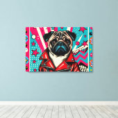POP LIFE PUG 6 CANVAS AFDRUK (Insitu (Houten vloer))