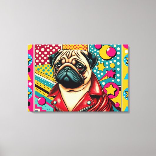 POP LIFE PUG 7 CANVAS AFDRUK (Voorkant)