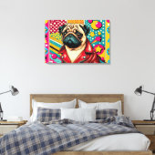 POP LIFE PUG 7 CANVAS AFDRUK (Insitu (Slaapkamer))