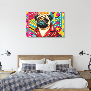 POP LIFE PUG 7 CANVAS AFDRUK