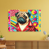 POP LIFE PUG 7 CANVAS AFDRUK (Insitu (Woonkamer))