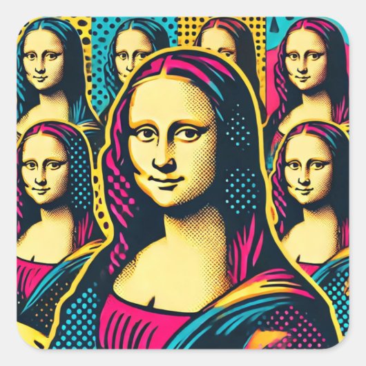 Pop Lisa Vierkante Sticker (Voorkant)