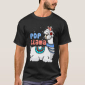 Pop Llama Bijpassende Familie Kerstmis Pyjama T-shirt (Voorkant)
