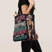 Pop Lock en Drop Grappige Verouderende Boodschappe Tote Bag (Dichtbij)