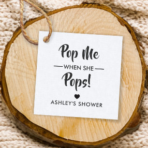 Pop me als ze Poppen, Baby shower cadeau Label, Kr Bedankjes Labels
