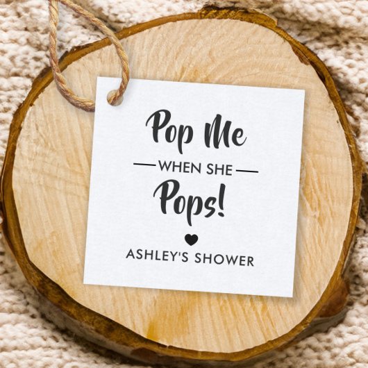 Pop me als ze Poppen, Baby shower cadeau Label, Kr Bedankjes Labels