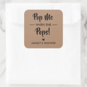 Pop me als ze Poppen, Baby shower cadeau Label, Kr Vierkante Sticker (Tas)