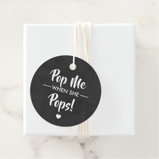 Pop me als ze Poppen, Baby shower Label, krijtbord Bedankjes Labels (In situ)