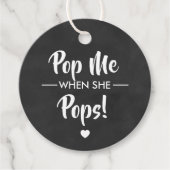 Pop me als ze Poppen, Baby shower Label, krijtbord Bedankjes Labels (Voorkant)