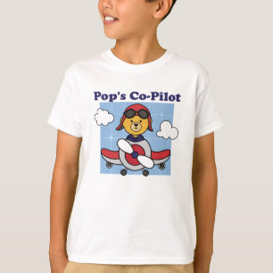 Pop medepiloot — vliegtuig met vliegtuigtrap t-shirt