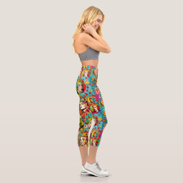 Pop Meisje Art Comic 1 - Leuke Capris Leggings
