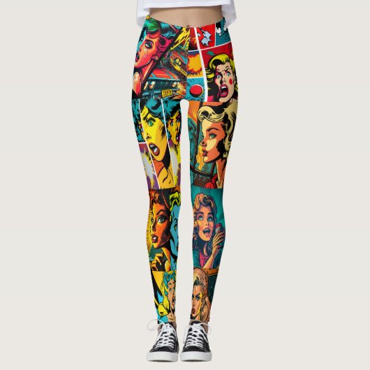 Pop Meisje Kunst Comic Leggings 3 - Cool (Voorkant)