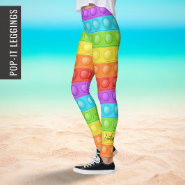 Pop met jouw naam elegant kleurrijke sport yoga leggings