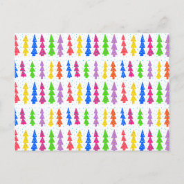 Pop met kleurrijke kerstbomen briefkaart