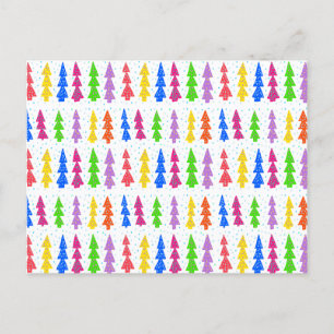 Pop met kleurrijke kerstbomen briefkaart