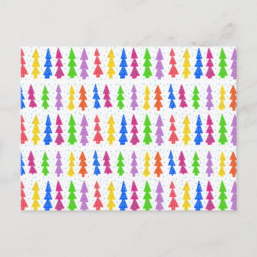 Pop met kleurrijke kerstbomen briefkaart (Voorkant)