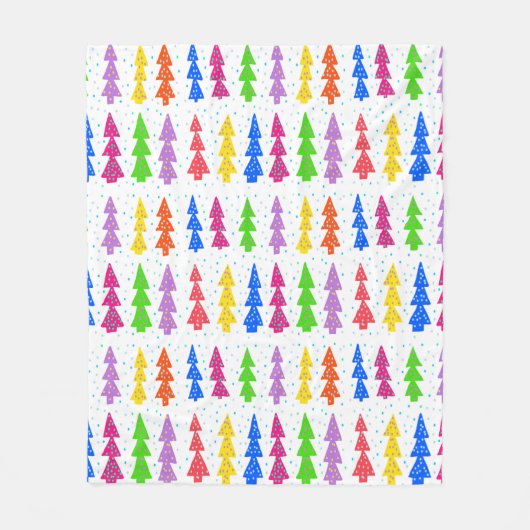 Pop met kleurrijke kerstbomen fleece deken (Voorkant)