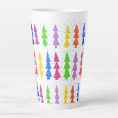 Pop met kleurrijke kerstbomen latte mok (Voorkant)
