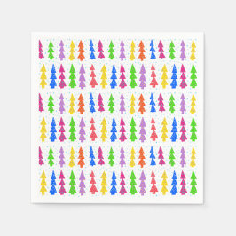 Pop met kleurrijke kerstbomen servet