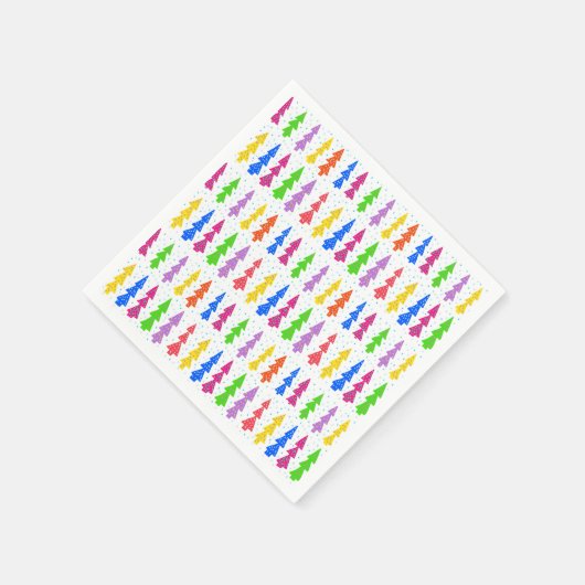 Pop met kleurrijke kerstbomen servet (Hoek)