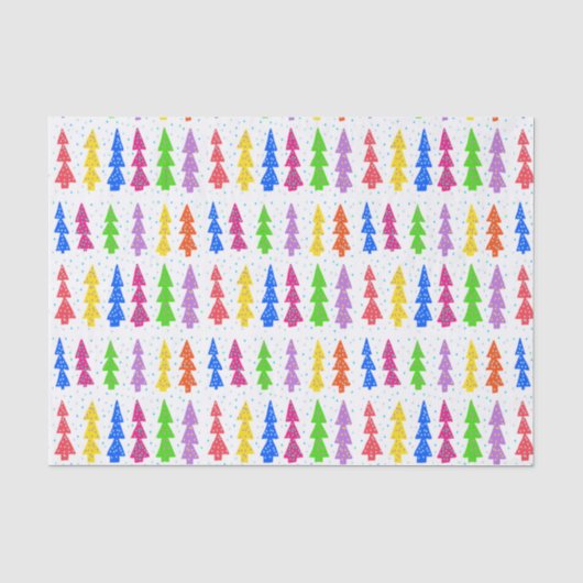 Pop met kleurrijke kerstbomen tissuepapier (Voorkant)