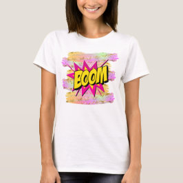 Pop met komische stijl Art Retro Yellow Hot Pink B T-shirt