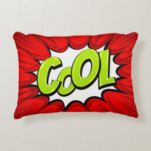Pop met komische stijl Kunst Retro Rood Groen COOL Accent Kussen