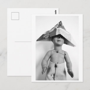 Pop met papieren hoed - Jack Briefkaart