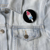 pop met retro-raketten ronde button 5,7 cm (In situ)