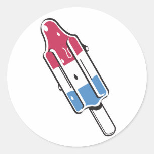 pop met retro-raketten ronde sticker