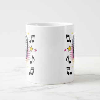 Pop microphone with colorful stars and music notes grote koffiekop