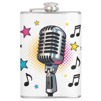 Pop microphone with colorful stars and music notes heupfles