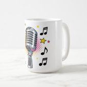 Pop microphone with colorful stars and music notes koffiemok (Voorkant rechts)