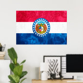 Pop Missouri State Flag Art Poster (Thuiskantoor)