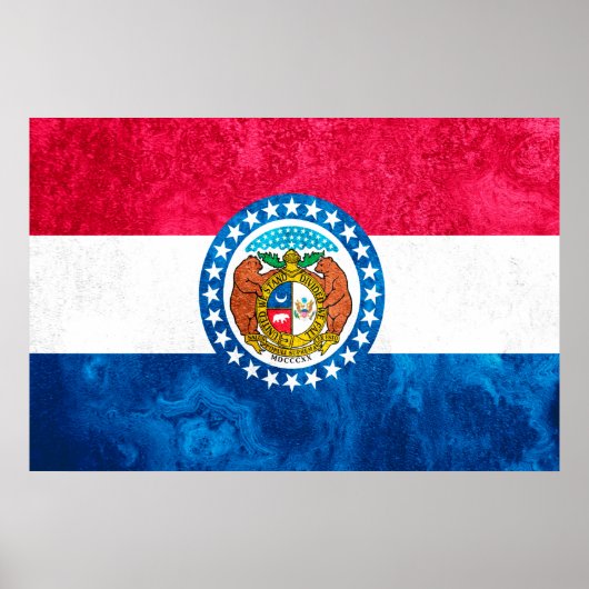 Pop Missouri State Flag Art Poster (Voorkant)