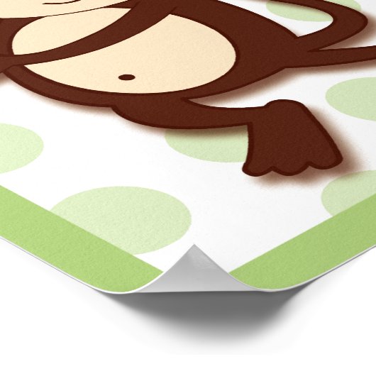 Pop Mod Monkey Oerwoud Nursery Wall Art afdrukken  Poster (Hoek)