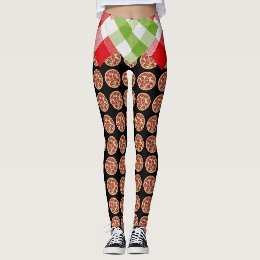 Pop Mode Pizza Pizzaria Pizzeria Leggings (Voorkant)