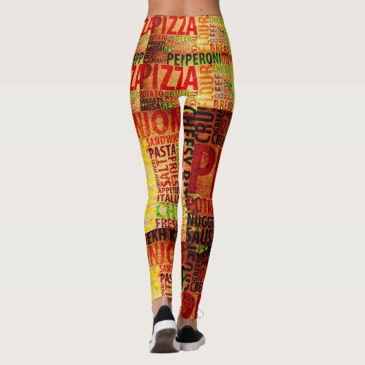 Pop Mode Pizza Pizzaria Pizzeria Leggings (Achterkant)